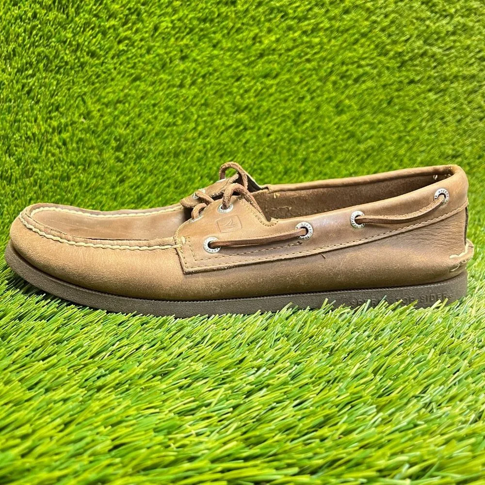 Sperry Authentic Original 2-Eye Mens Size 10 Brown Casual Leather Boat Shoes_3